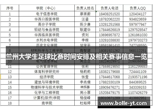 兰州大学生足球比赛时间安排及相关赛事信息一览